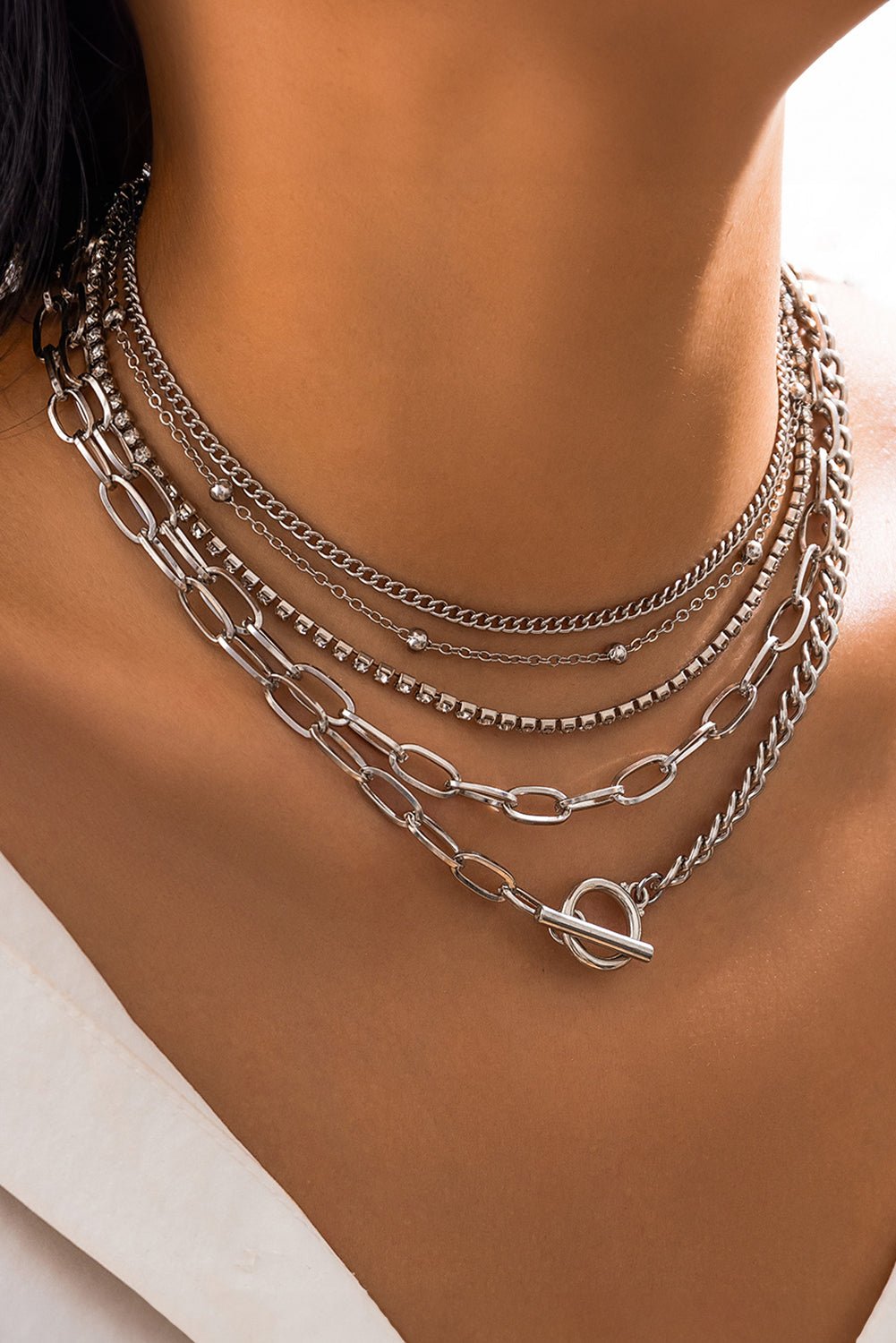 5pcs Layered Chain Collarbone Necklaces Set Image 4