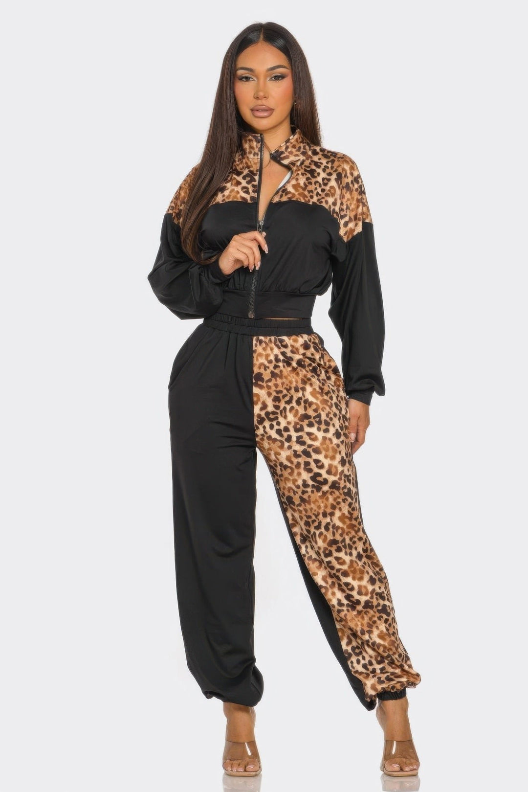 Animal Print Jogger Set Image 1