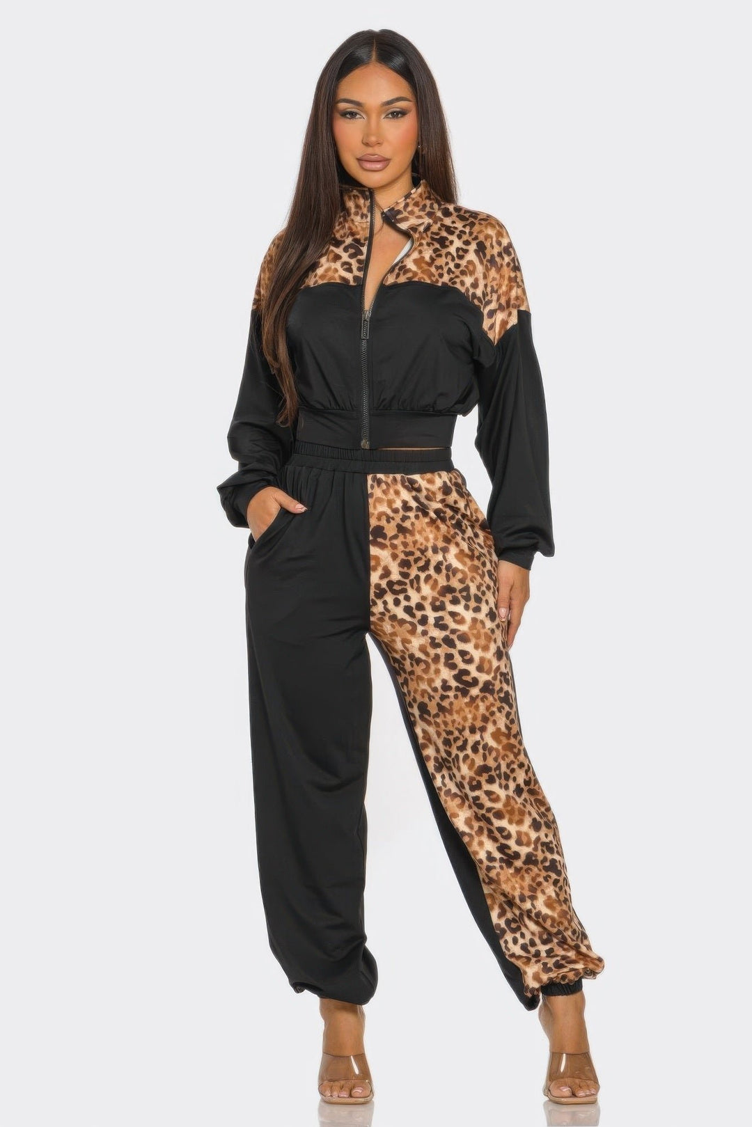 Animal Print Jogger Set Image 3