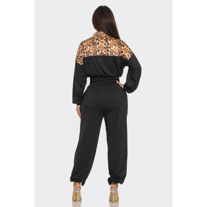 Animal Print Jogger Set Image 4