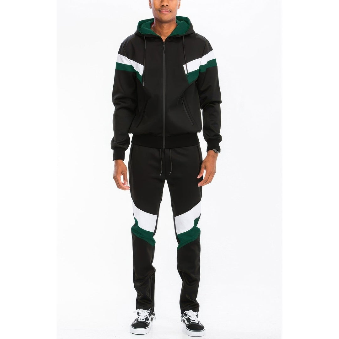 Chevron Stripe Full Zip Track Suit Image 1