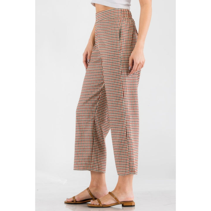 Gingham High Waist Pants Image 4