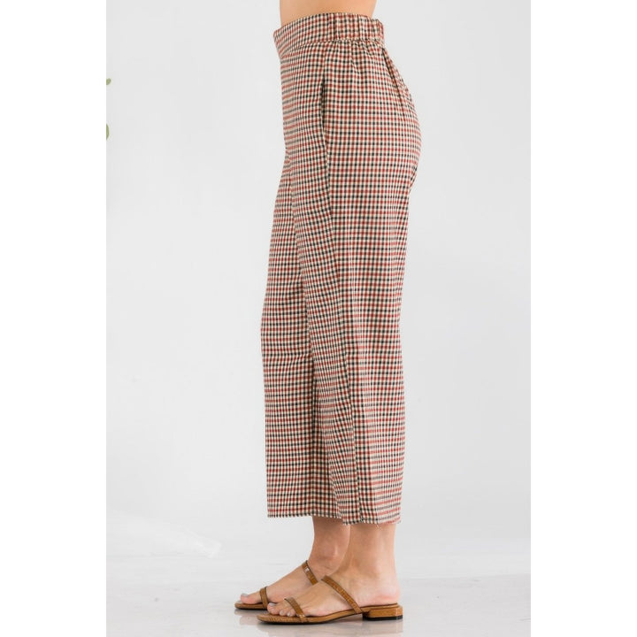 Gingham High Waist Pants Image 4