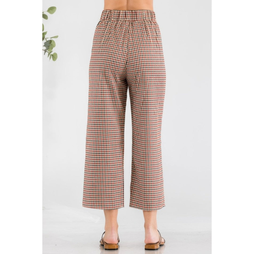 Gingham High Waist Pants Image 6