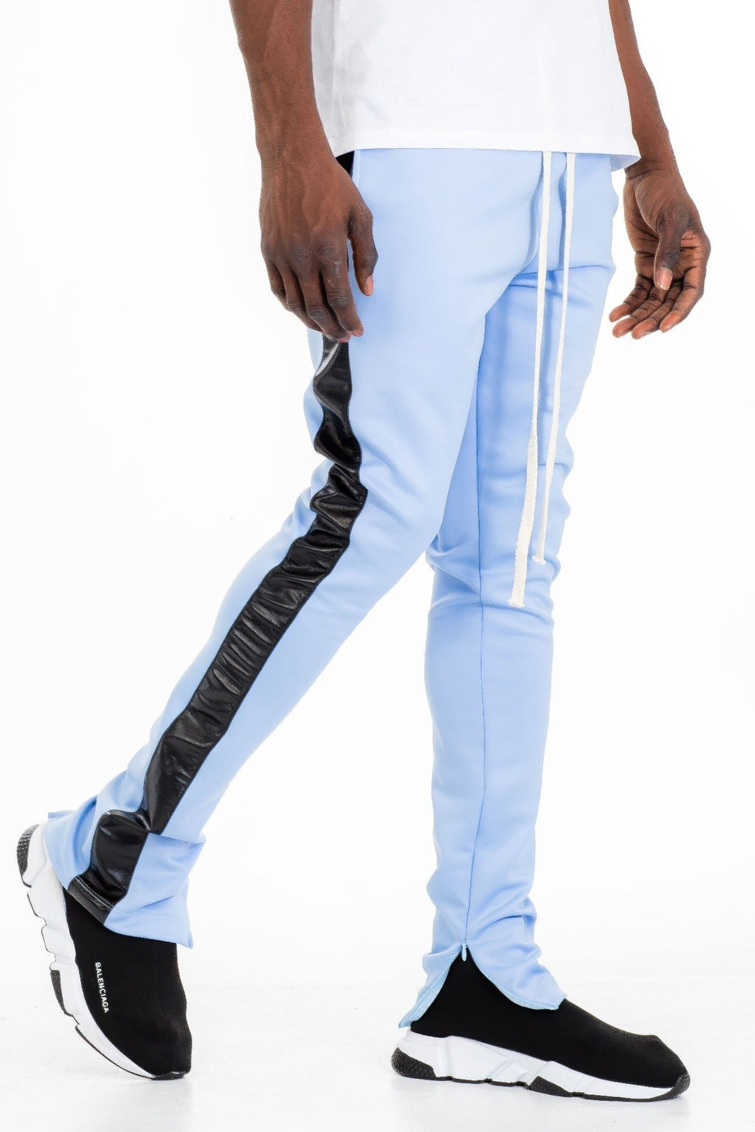 Leather Tape Track Pants Image 3