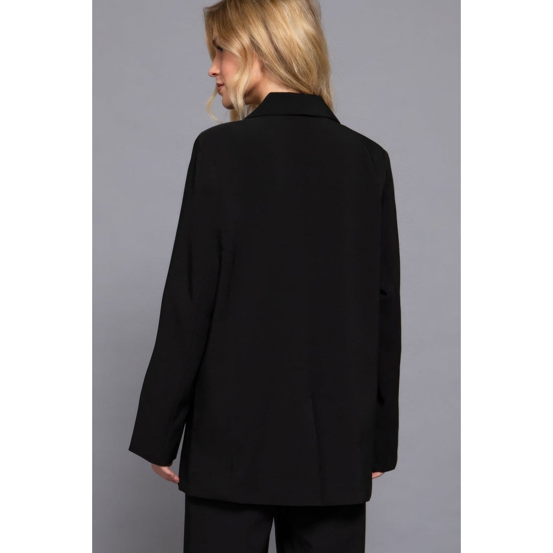 Long slv front button closure blazer Image 6