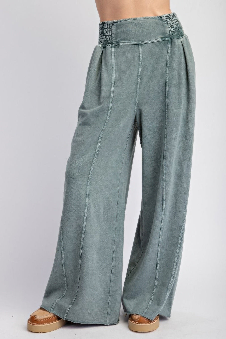 Mineral washed terry knit pants Image 1