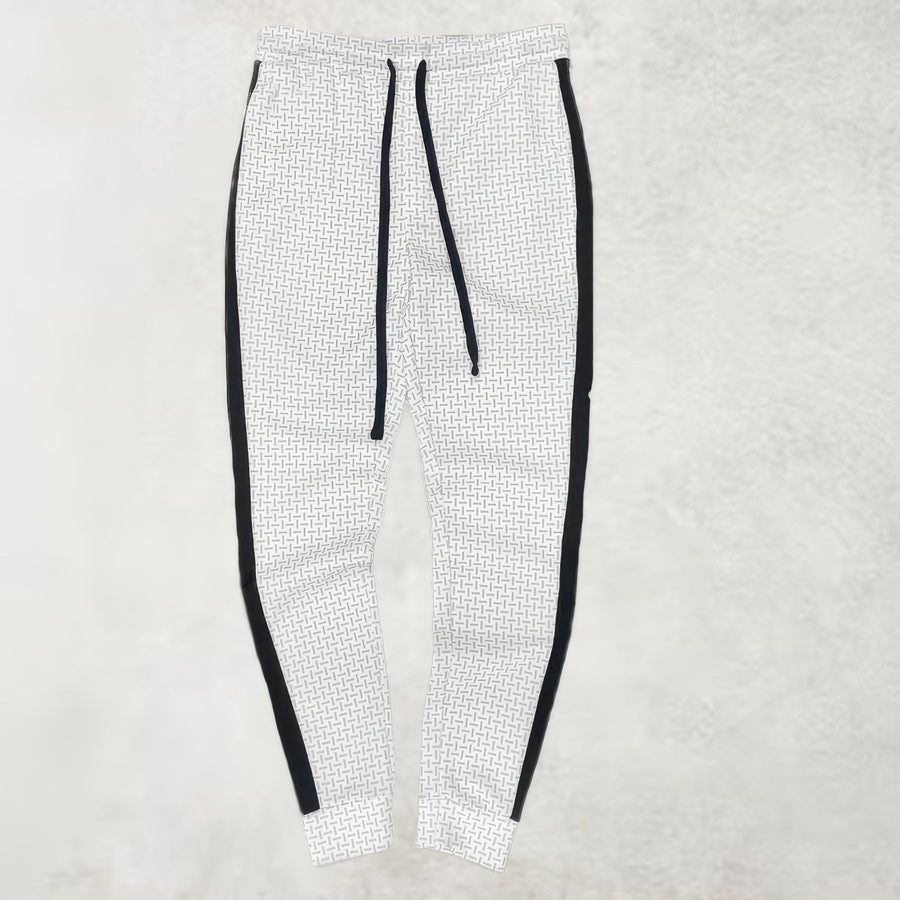 Mens Patterned Sweatpants With Side Stripe Image 1