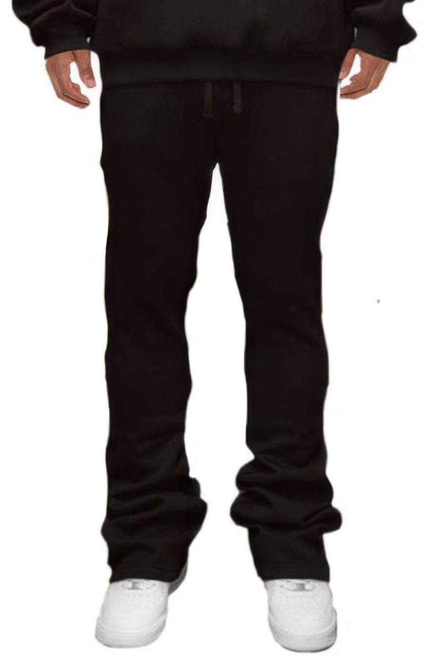 Mens Solid Stacked Flared Sweat Pants Image 1