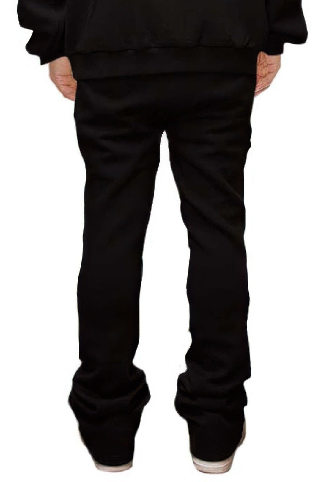 Mens Solid Stacked Flared Sweat Pants Image 4