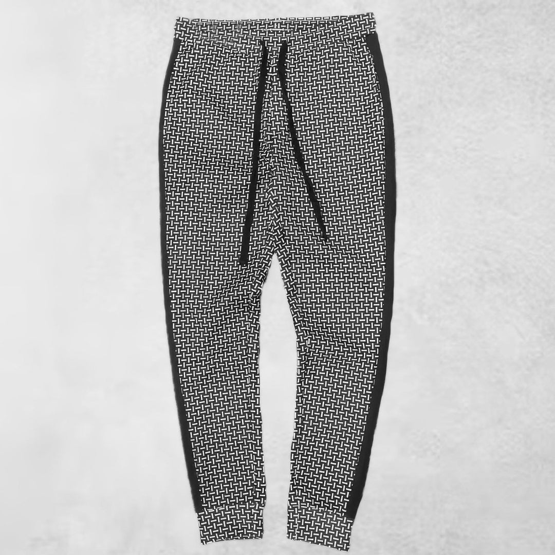 Mens Patterned Sweatpants With Side Stripe Image 6