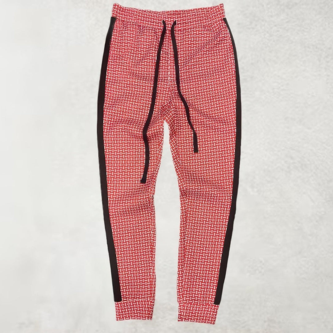 Mens Patterned Sweatpants With Side Stripe Image 8