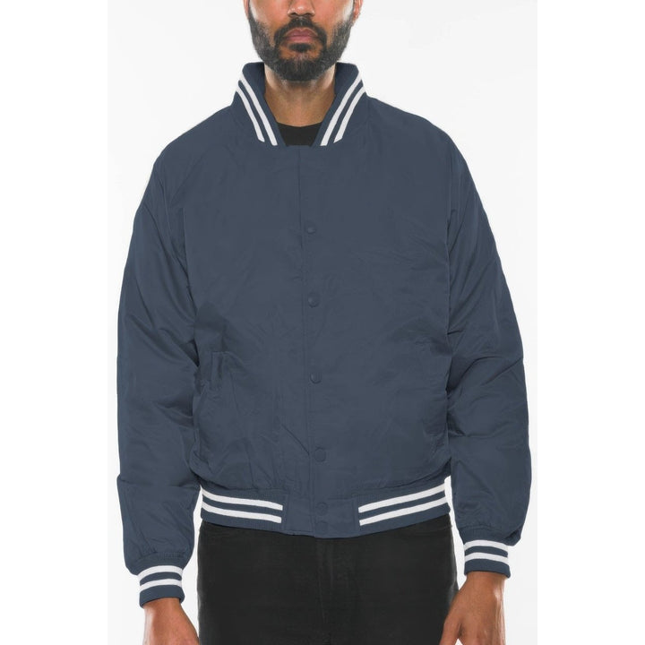 Mens Polyester Windbreaker Winter Bomber Jacket Image 4