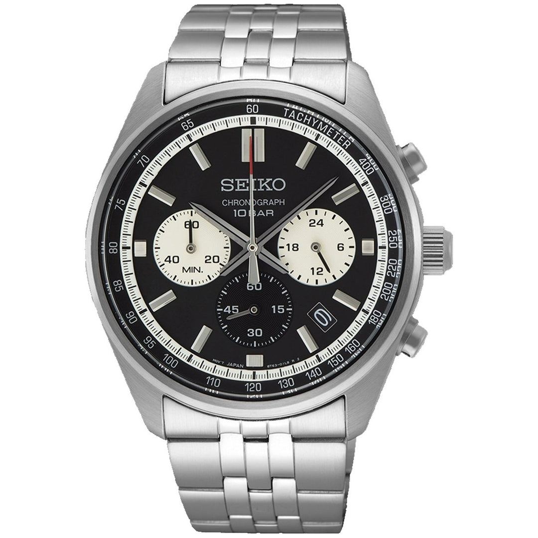 Seiko Mens Chronograph Black Dial Watch - SSB429P1 Image 1