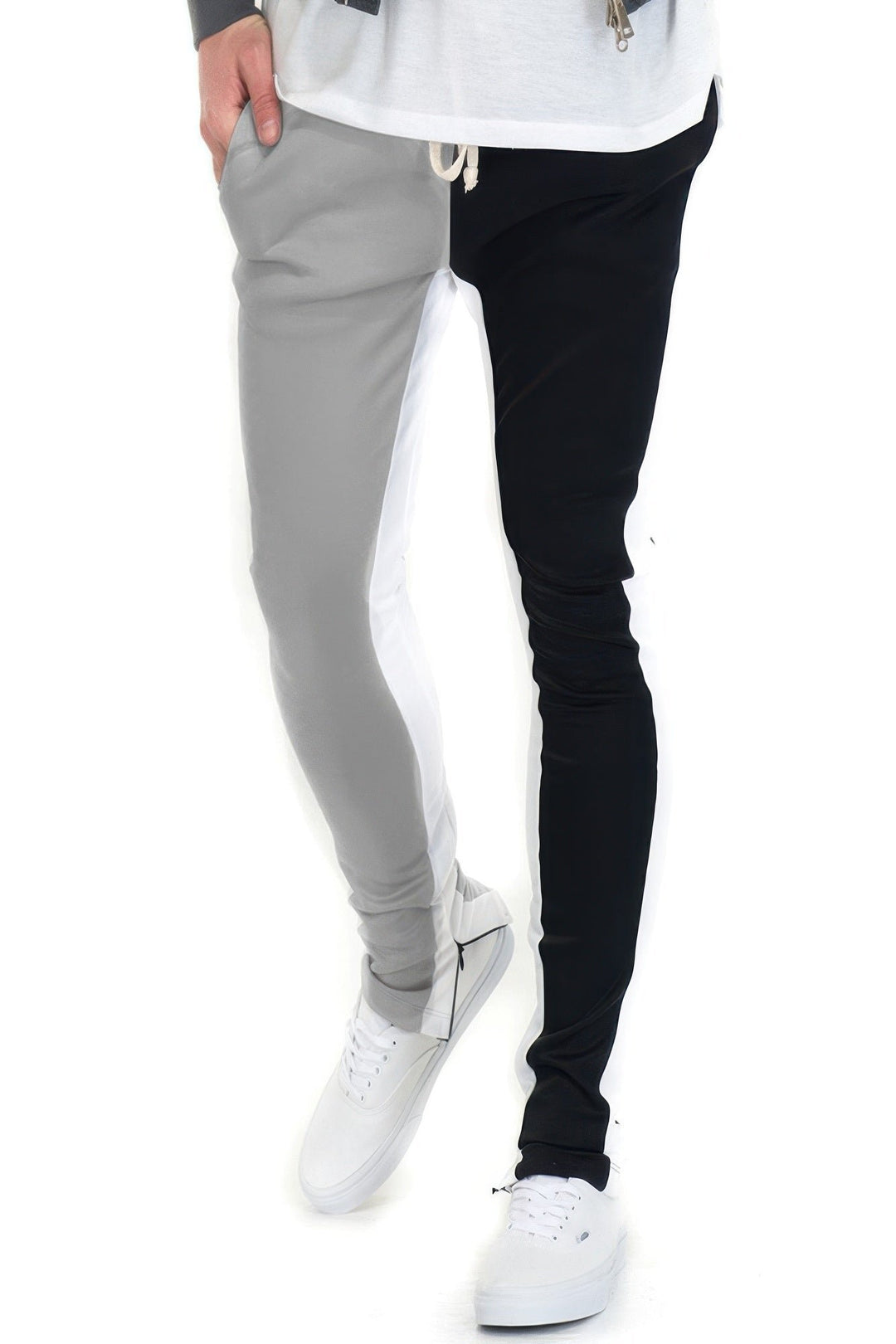 Two Tone Color Block Track Pant Jogger Image 2