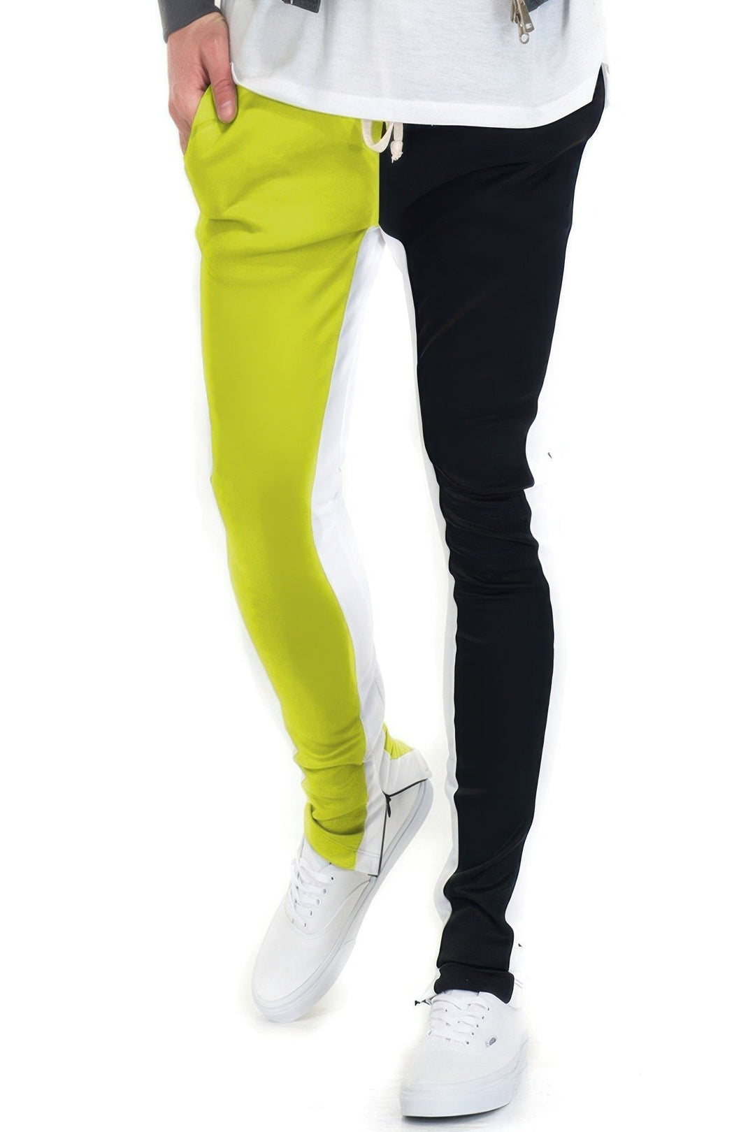 Two Tone Color Block Track Pant Jogger Image 3