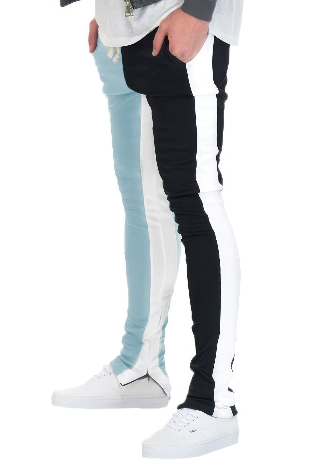 Two Tone Color Block Track Pant Jogger Image 4