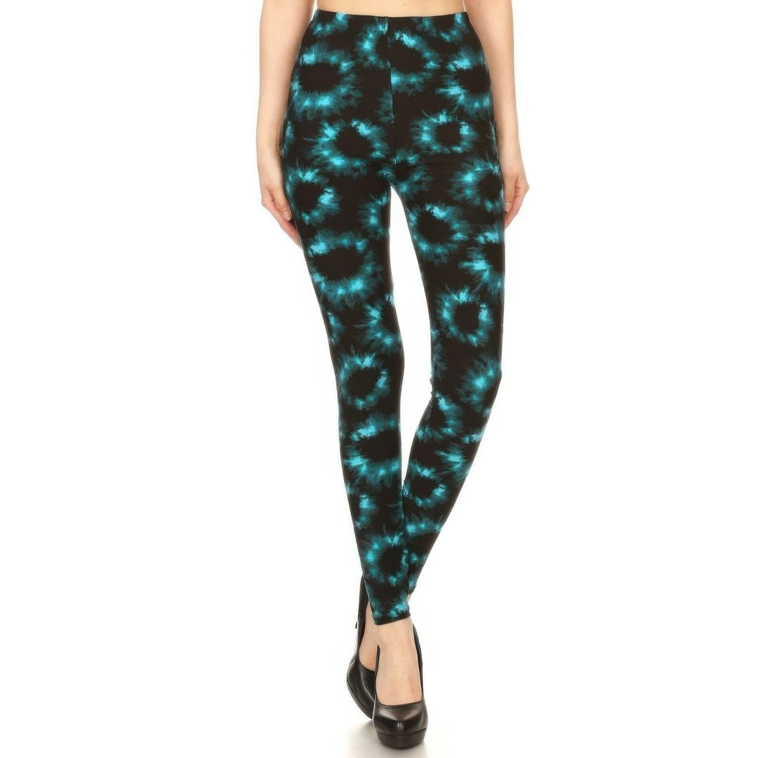 Tie Dye Rinted Full Length High Waisted Leggings Image 1