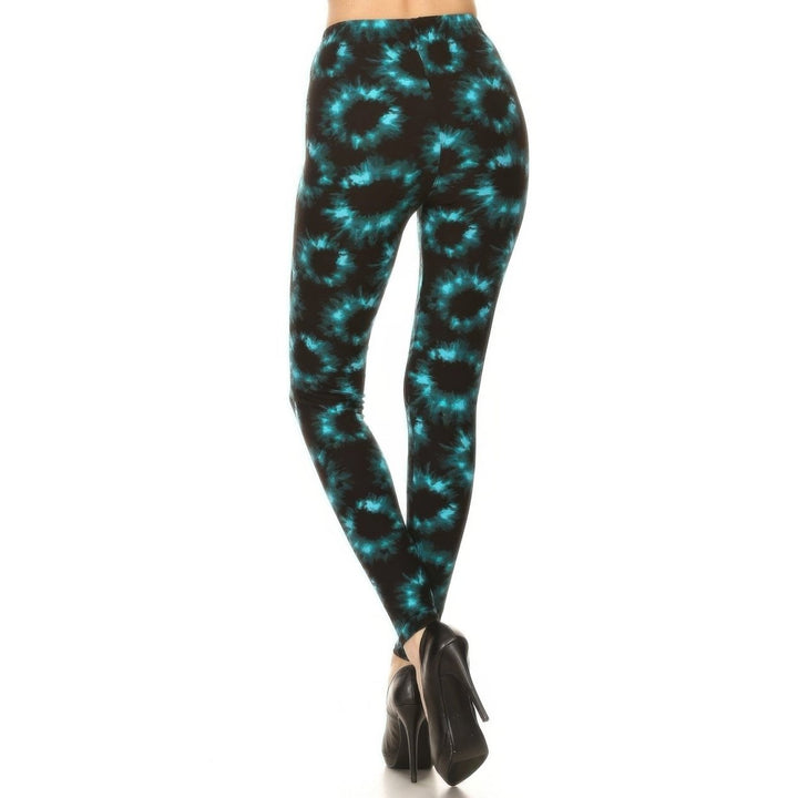 Tie Dye Rinted Full Length High Waisted Leggings Image 3