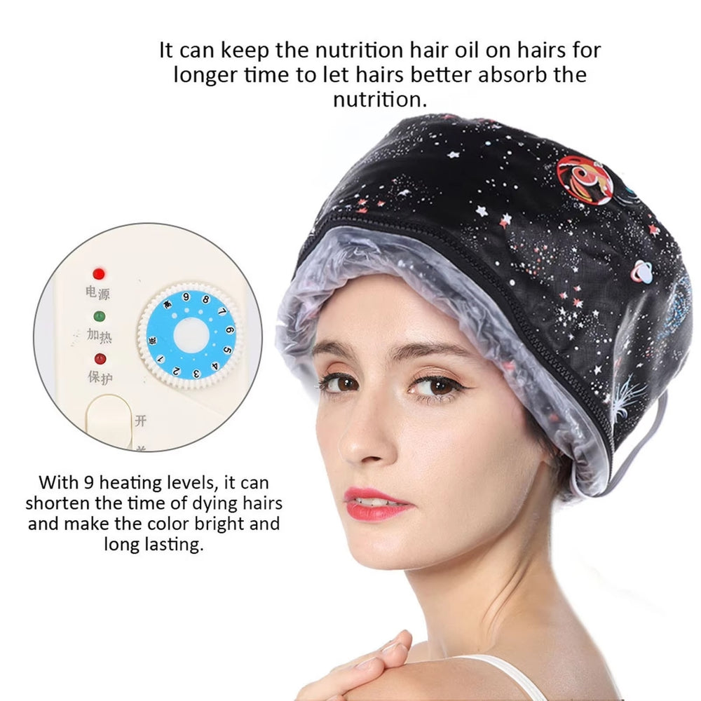 9 Levels Electric Heating Hair Care Hat Thermal Mask Baking Oil Cap Image 2