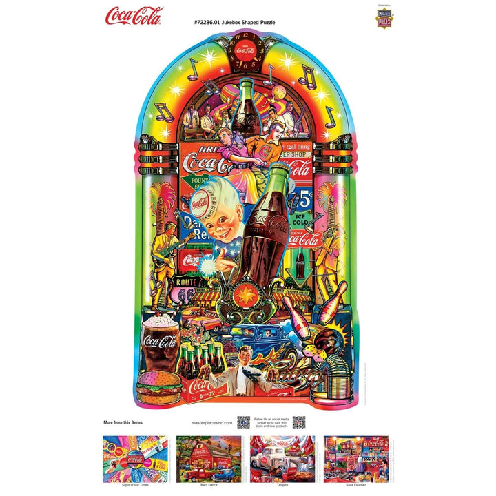 Coca-Cola Jukebox 1000 Piece Shaped Jigsaw Puzzle Recycled Material Retro Design Image 4