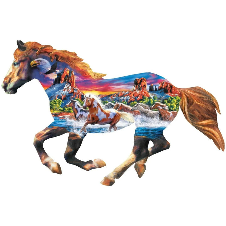 Contours Sedona Spirit 1000 Piece Wild Horse Shaped Jigsaw Puzzle Eco-Friendly Image 2