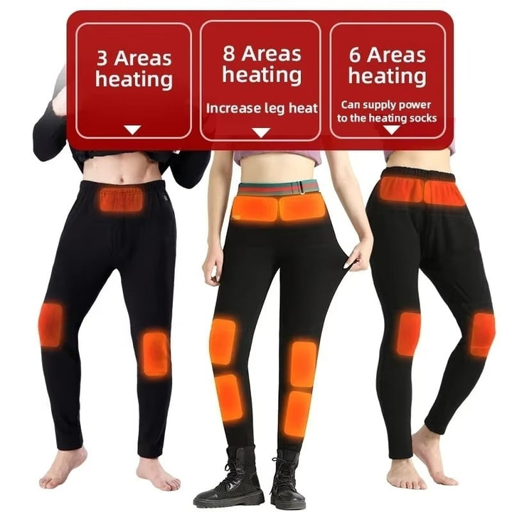 Winter Pants Women Heated Trousers Men Electric Heating Pant Underwear heated leggings usb Image 2