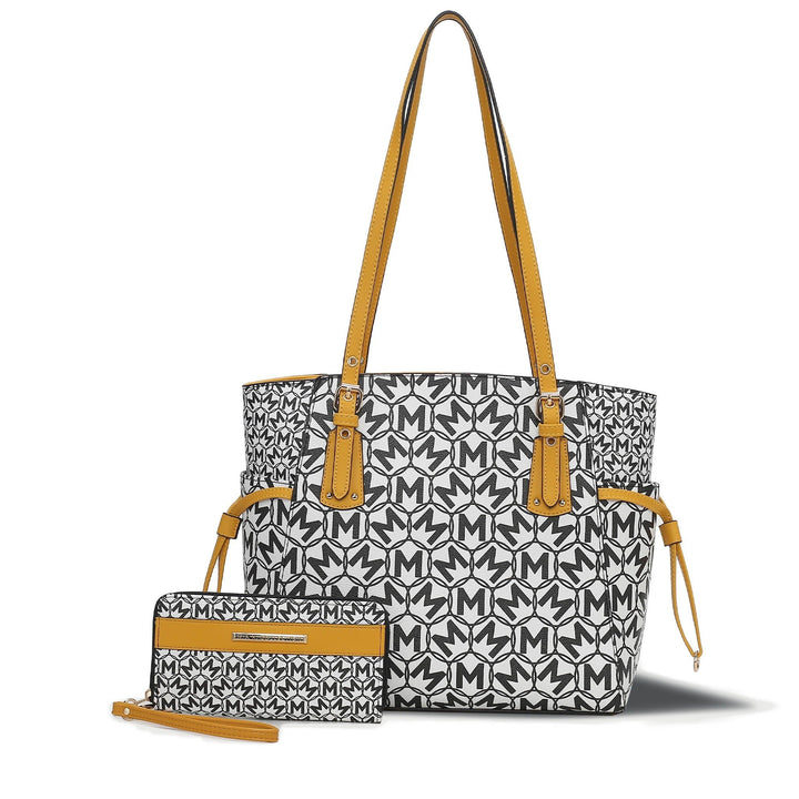 MKFCollection Pauline Tote Bag and Set - Vegan Leather Designer Handbag Image 7