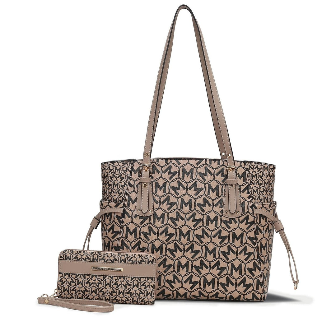 MKFCollection Pauline Tote Bag and Set - Vegan Leather Designer Handbag Image 1