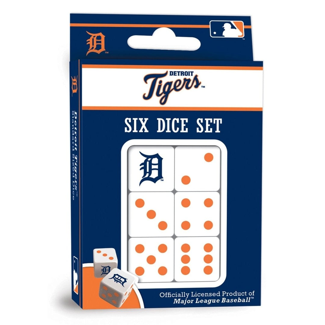 Detroit Tigers Dice Set 6 Piece D6 Gaming Dice Standard Size Licensed MLB Team Image 1