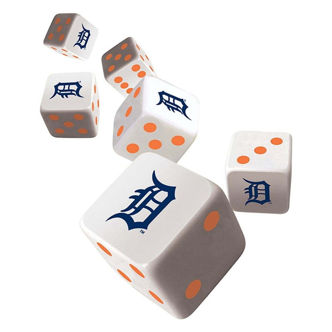 Detroit Tigers Dice Set 6 Piece D6 Gaming Dice Standard Size Licensed MLB Team Image 2