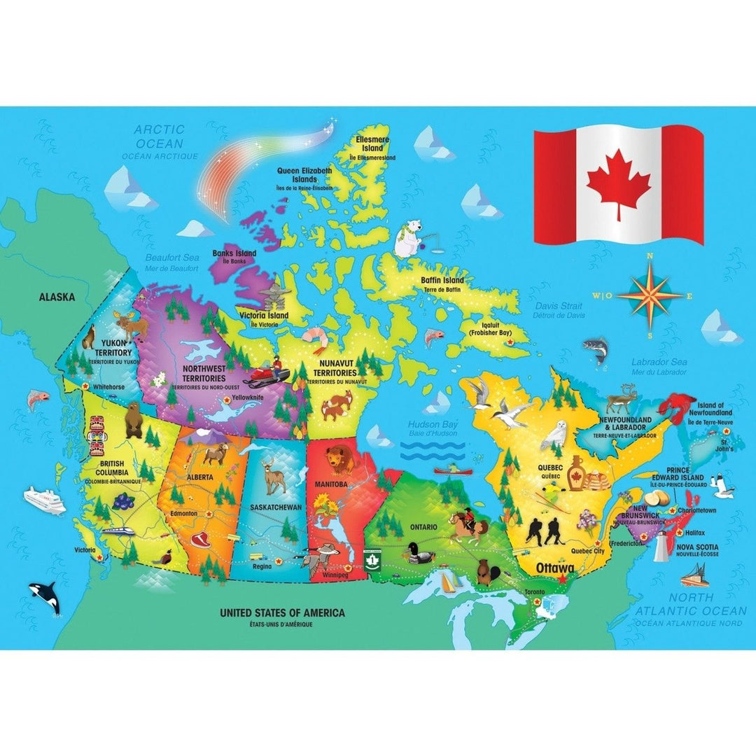 MasterPieces Canada Map Jigsaw Puzzle 60 Pieces for Kids Ages 5-10 16.5x12.75 Image 2