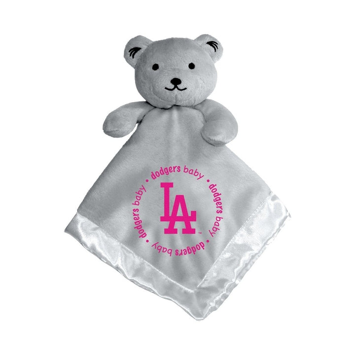 Los Angeles Dodgers Pink Security Bear Plush 14in Soft Satin Lining Embroidered Image 1