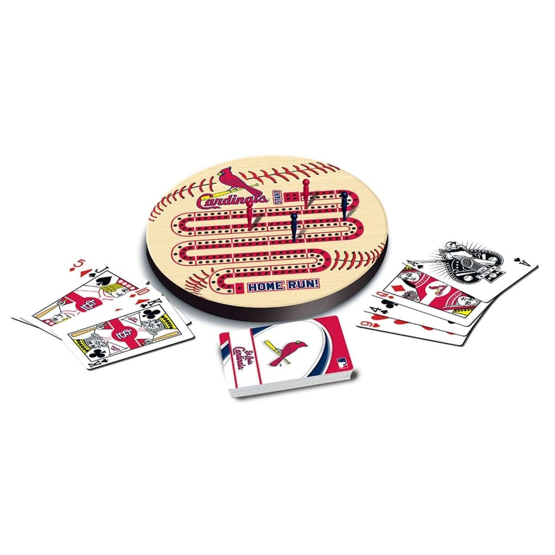 St. Louis Cardinals Cribbage Game Set NFL Themed Wooden Board Yardage Pegs Image 2