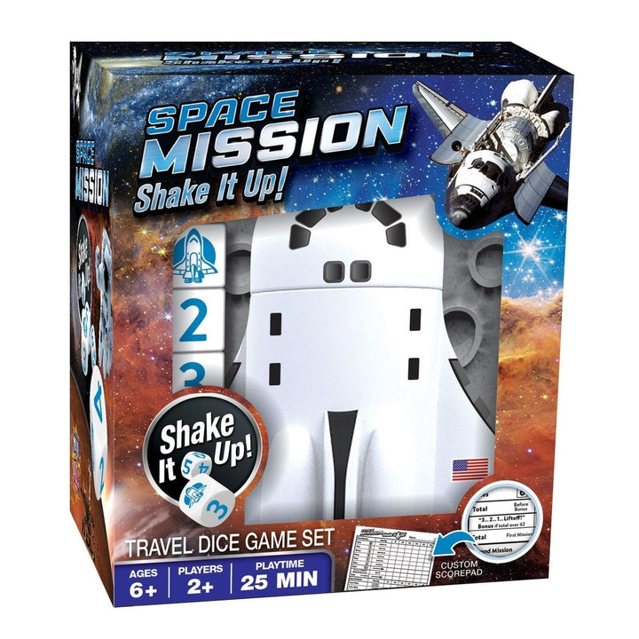 MasterPieces Space Mission Shake It Up Dice Game Travel Game for Ages 6+ Image 1