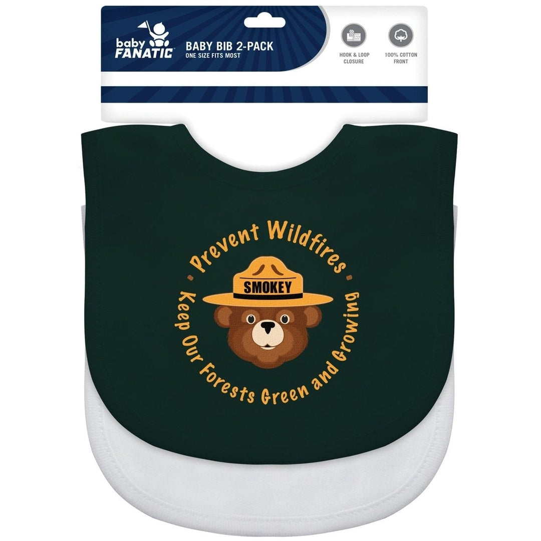 Smokey Bear Baby Bibs 2-Pack Cotton Embroidered Team Logo Infant Apparel Image 2