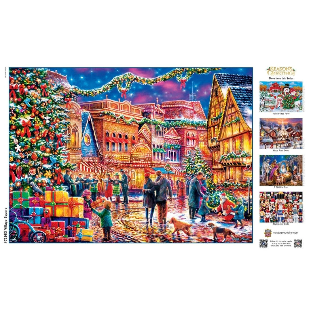 Seasons Greetings - Village Square 1000 Piece Jigsaw Puzzle Image 4