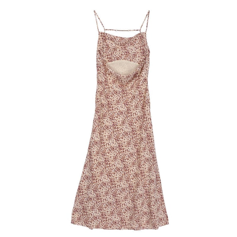 Leopard cami dress with chain trim Image 10