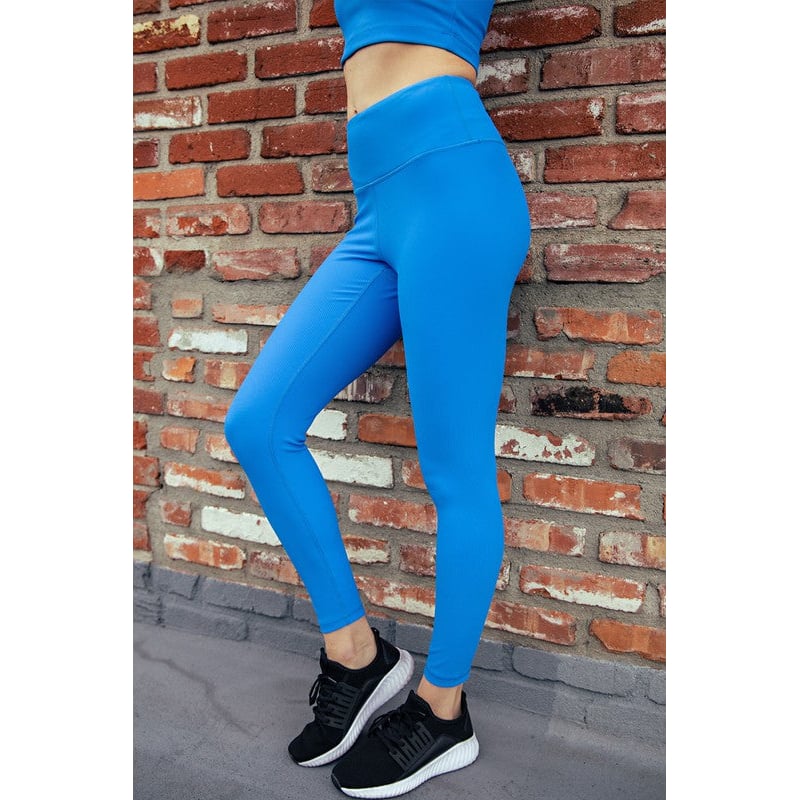 Nylon Rib Yoga Leggings Image 1