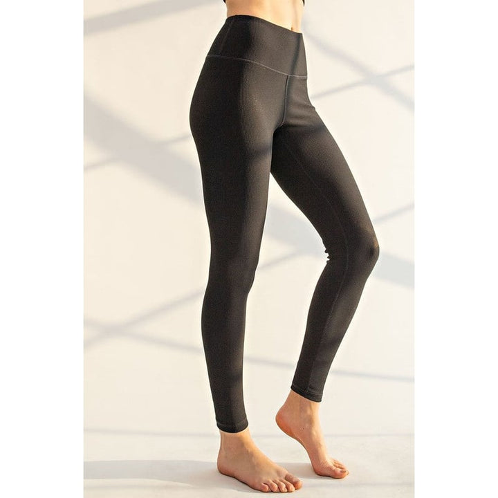 Nylon Rib Yoga Leggings Image 3