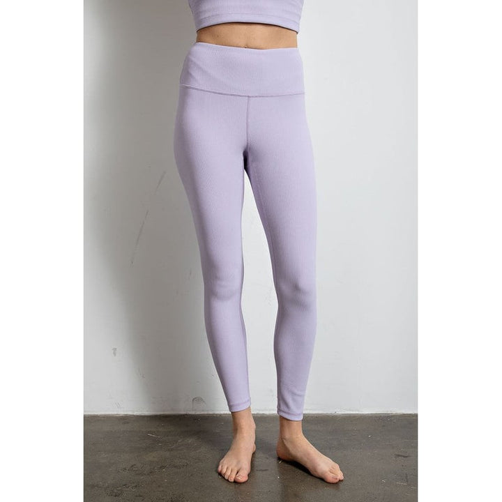 Nylon Rib Yoga Leggings Image 4