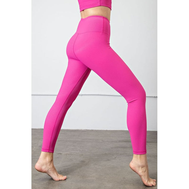 Nylon Rib Yoga Leggings Image 4