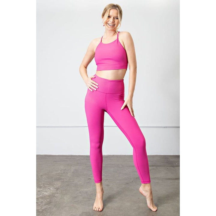 Nylon Rib Yoga Leggings Image 8