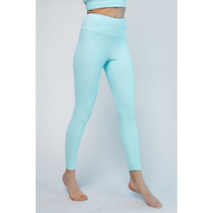 Nylon Rib Yoga Leggings Image 9