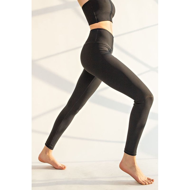 Nylon Rib Yoga Leggings Image 11