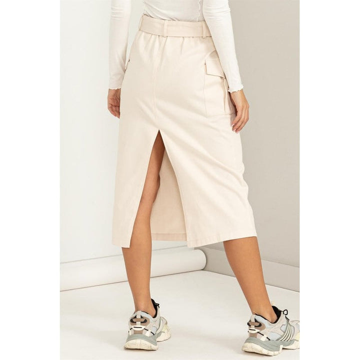 Professional Poise Buckled Belt Cargo Skirt Image 8