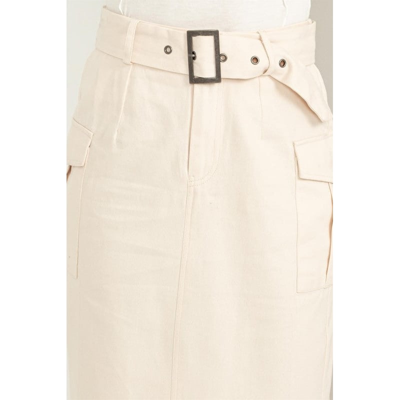 Professional Poise Buckled Belt Cargo Skirt Image 10