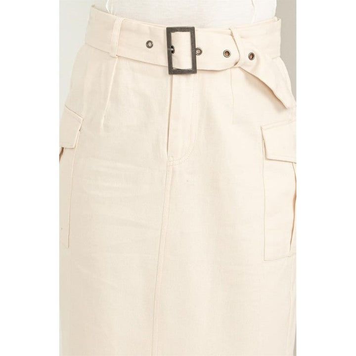 Professional Poise Buckled Belt Cargo Skirt Image 10