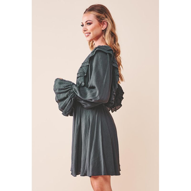 Ruffle Surplice Tied Mini Dress Image 2