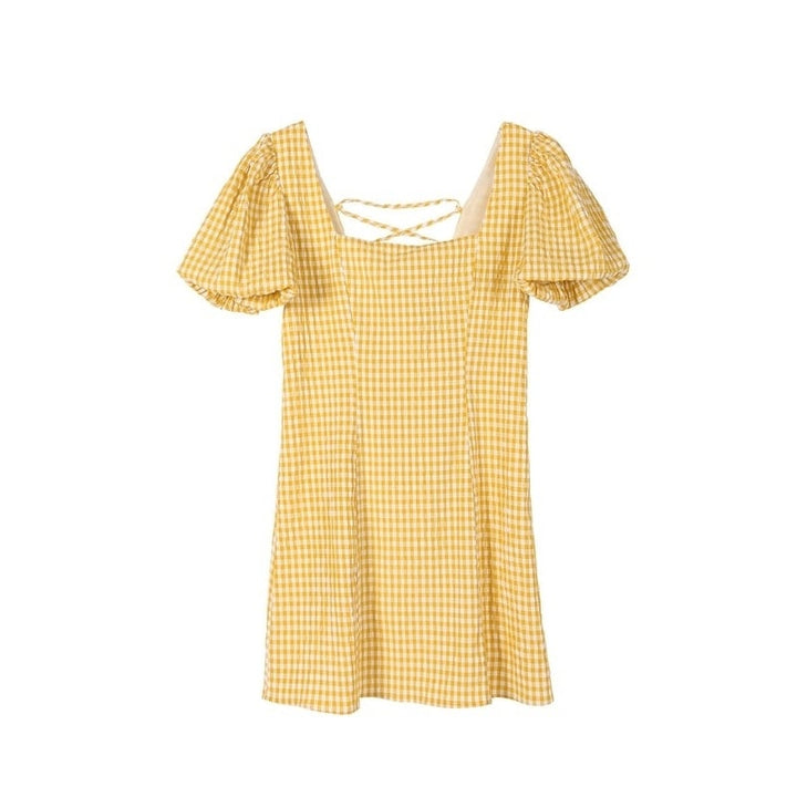 SS back strap dress - gingham Image 6